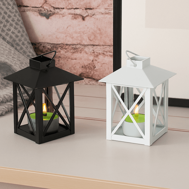 ランタン 幾何学模様の金属製ハウス型ランタンキャンドルホルダー